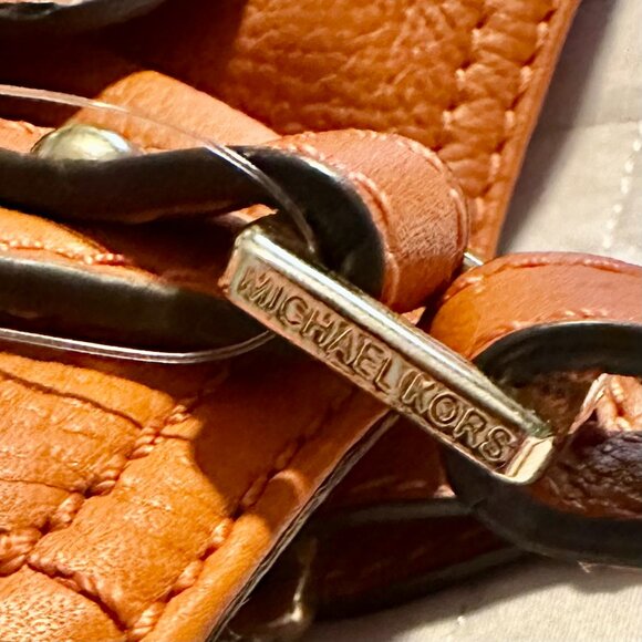 NWT Michael Kors Large North South Gansevoort Tangerine Leather Tote Crossbody - Picture 13 of 13